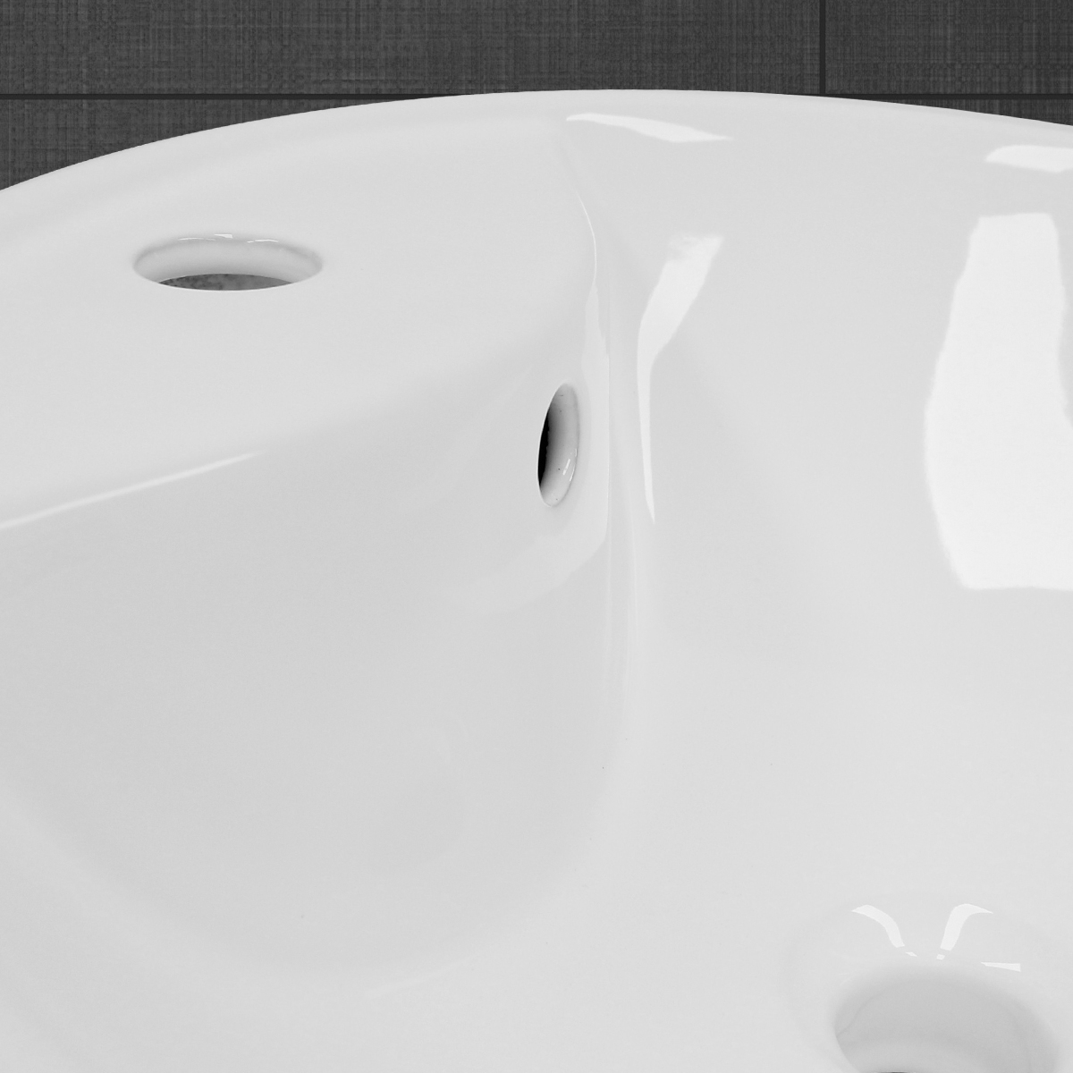 Lavabo Salle De Bain Céramique Blanc Avec Garniture De Vidange Ø 455x455x185 Mm