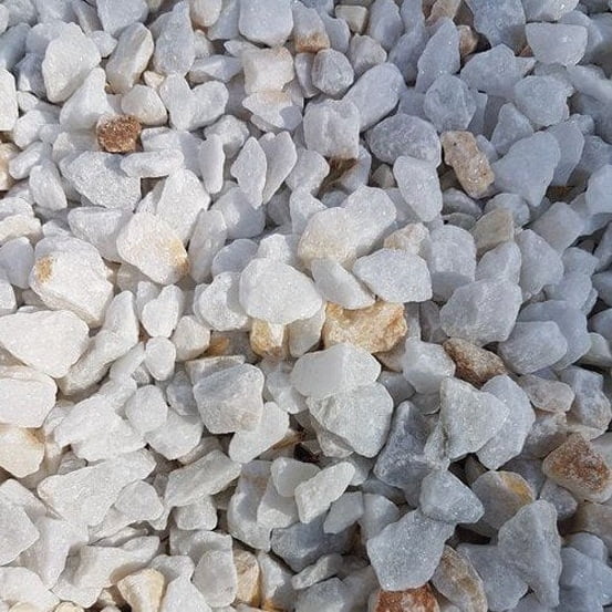 Sac De +/-  800 Kg = 10m² Gravier Marbre Blanc Cristal 12/20
