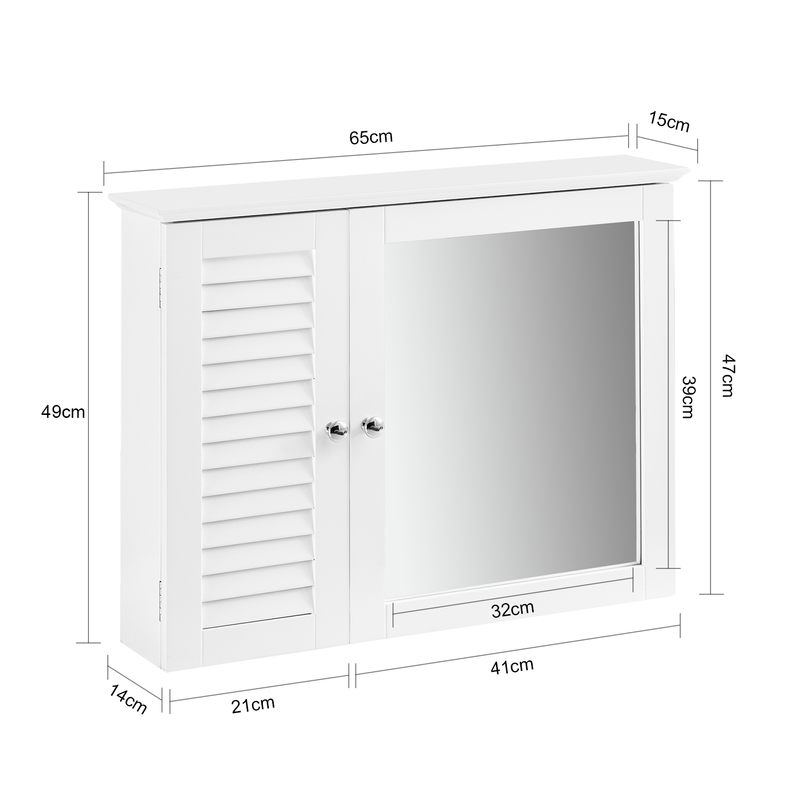 Armoire Haut Avec Miroir Bzr55-w