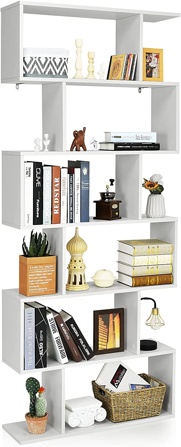 Bibliothèque/étagère De Rangement À 6 Niveaux-80x23x191 Cm