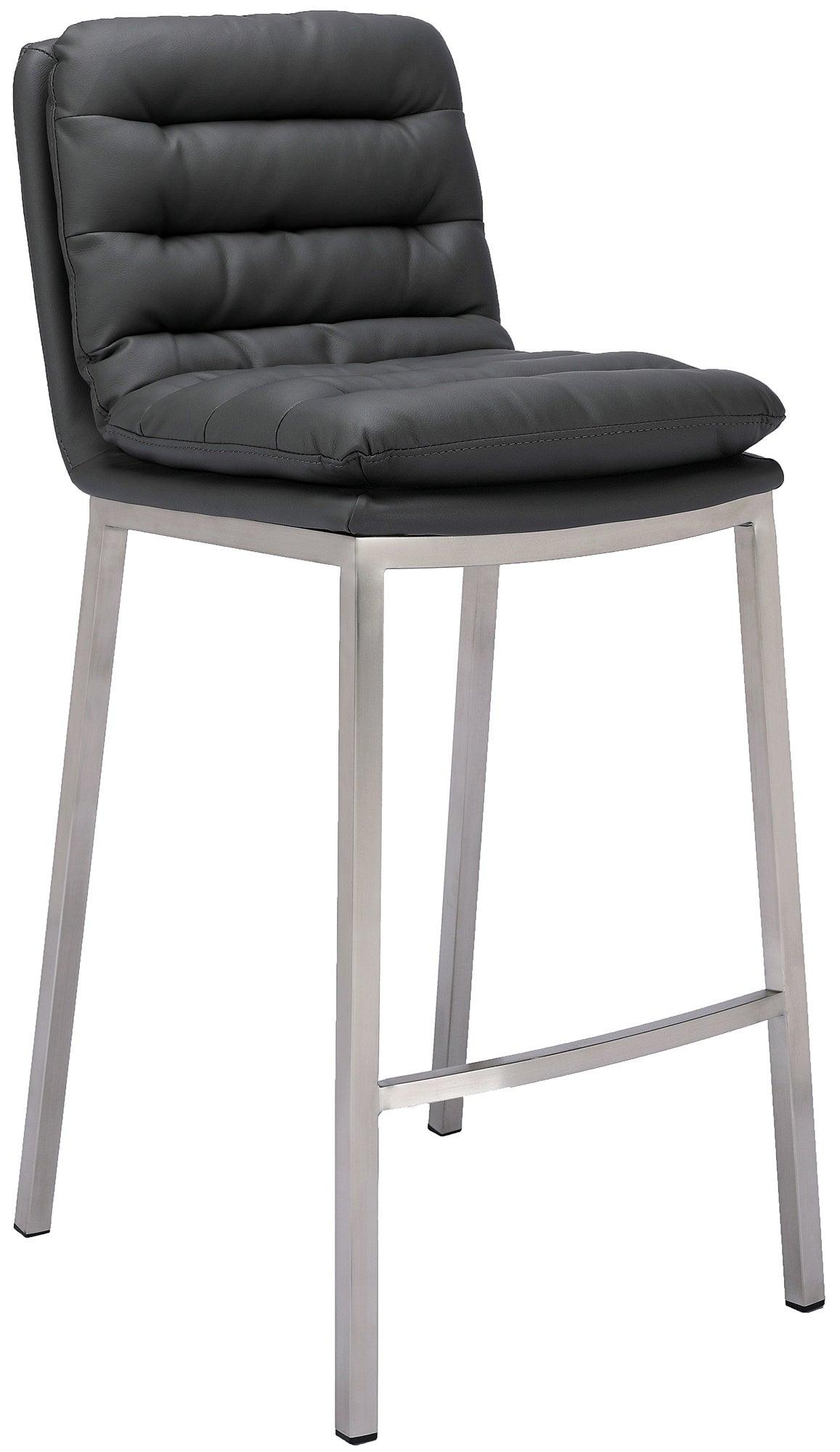 Tabouret De Bar WOLTU En Similicuir Gris – Hauteur Réglable 93-114 Cm – Siège Rembourré Confortable Avec Dossier