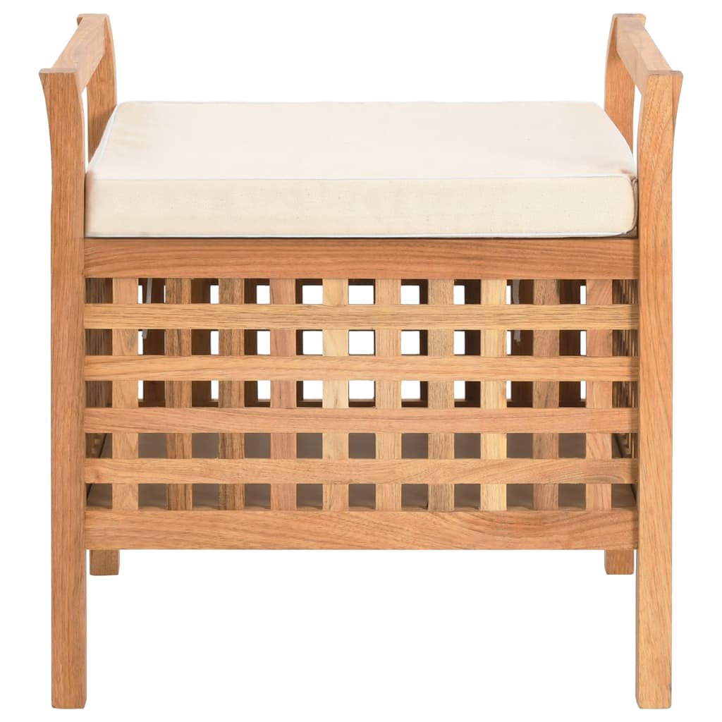 Banc De Rangement | Coffre De Rangement | Banc D'entrée 49x48x49 Cm Bois De Noyer Massif
