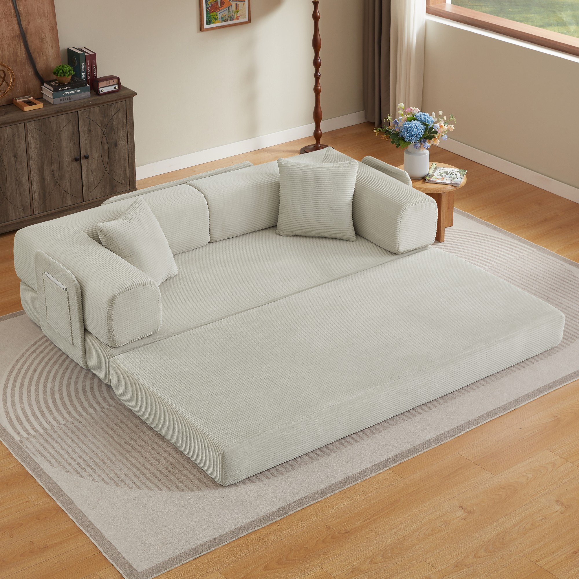 Canapé convertible beige - vue principale