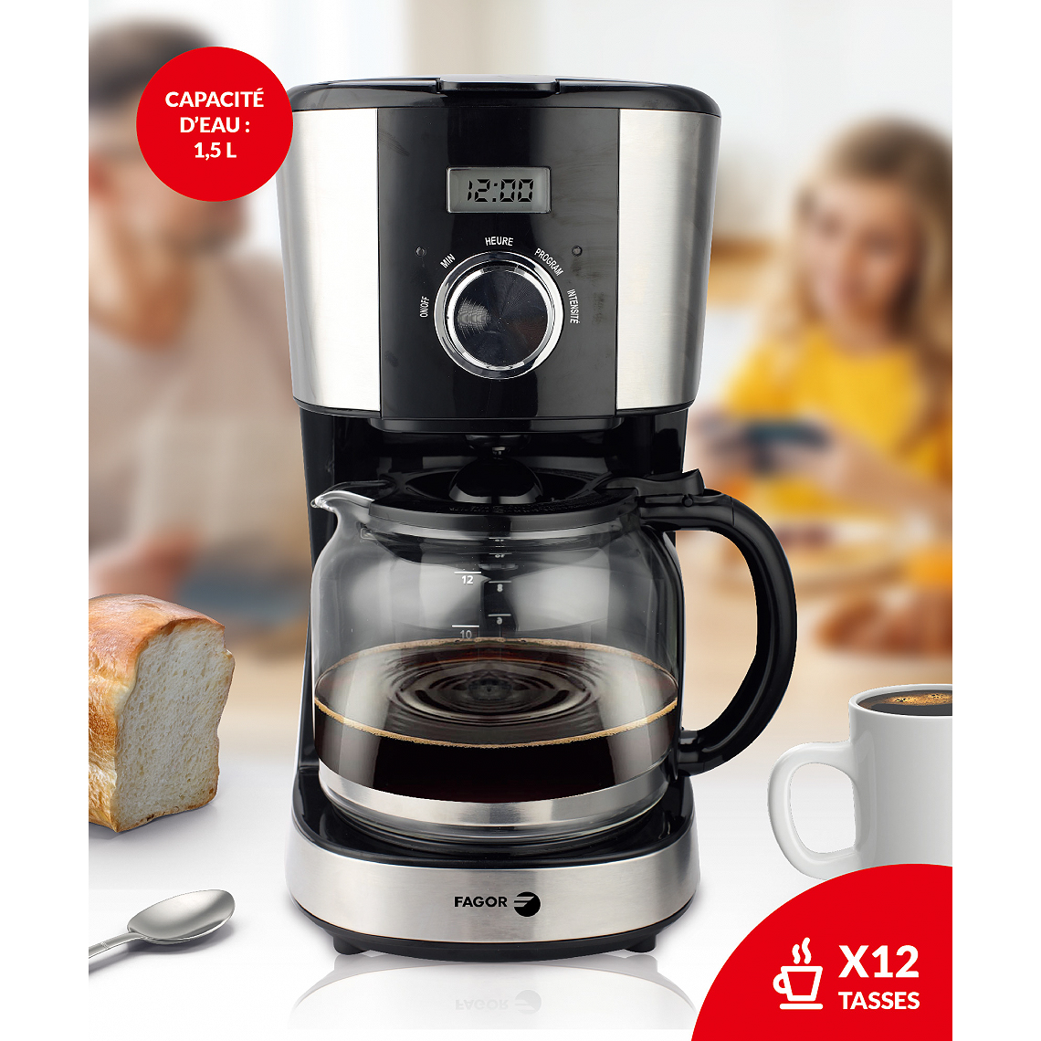 Cafetière Filtre Programmable 12 Tasses 900w Fagor Fg562 à Prix Carrefour