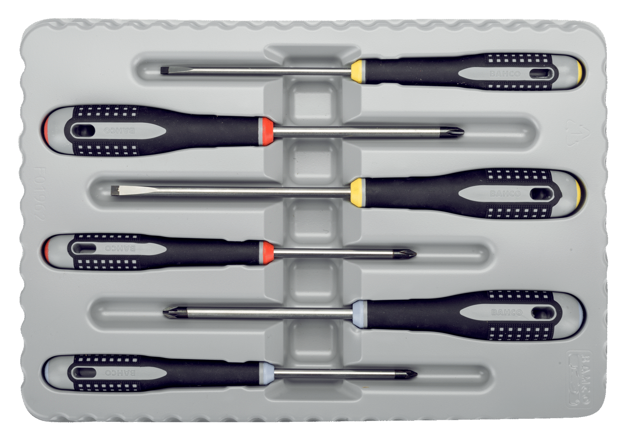 Jeu De 6 Tournevis Ergo Pour Vis À Fente Phillips Et Pozidriv Avec Poignée En Caoutchouc 4x100mm/5,5x125mm Be-9884 Bahc