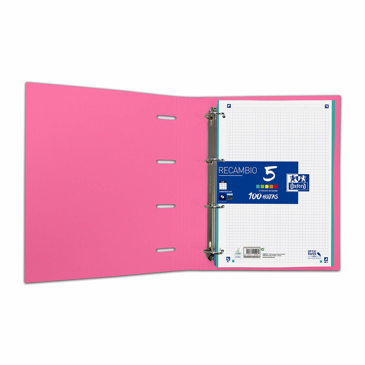 Reliure À Anneaux Oxford Touch Europeanbinder Rose A4