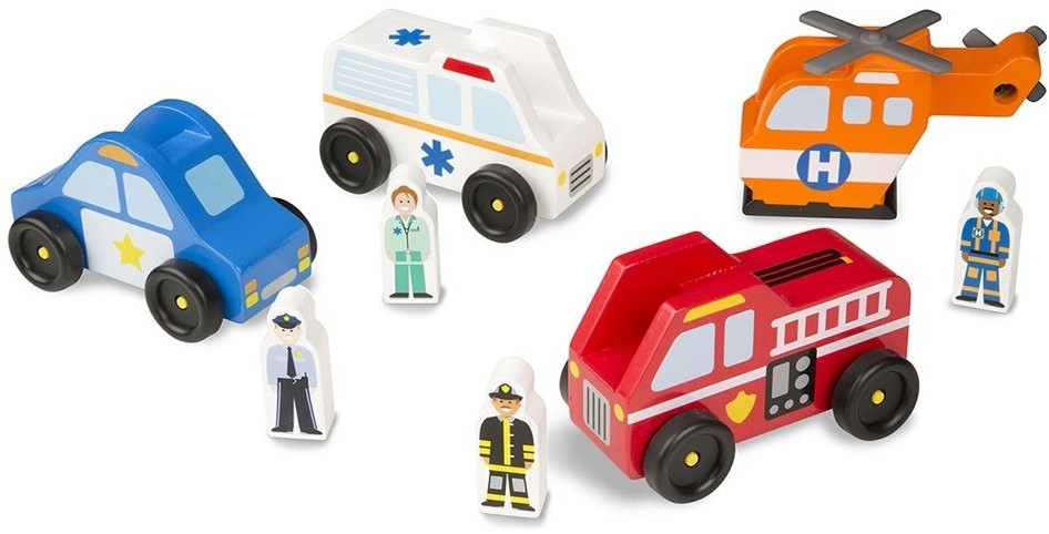 Melissa & Doug Ensemble De Véhicules D’urgence En Bois