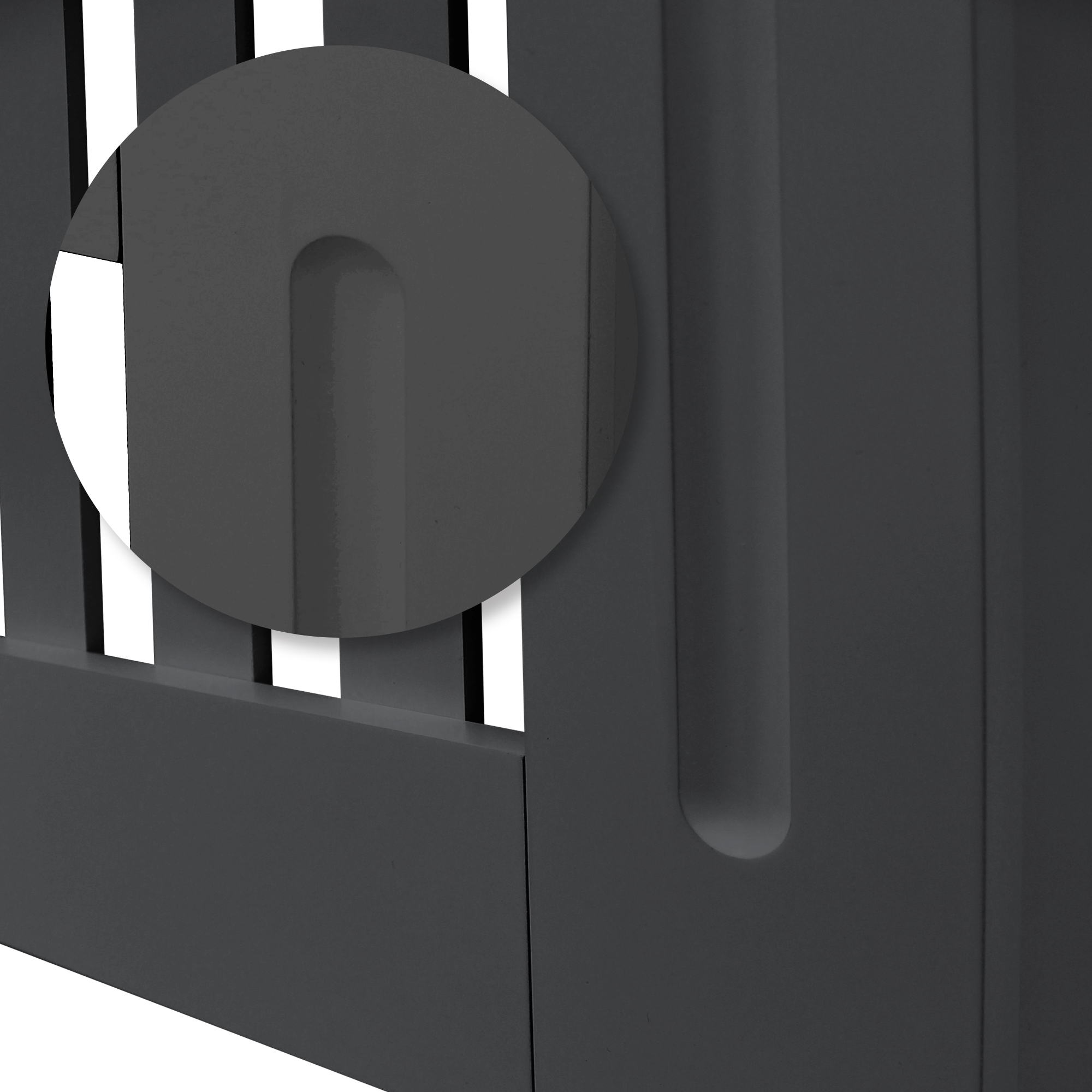 Cache-radiateur Style Maison De Campagne Habillage Mdf Anthracite  152x19x82 Cm