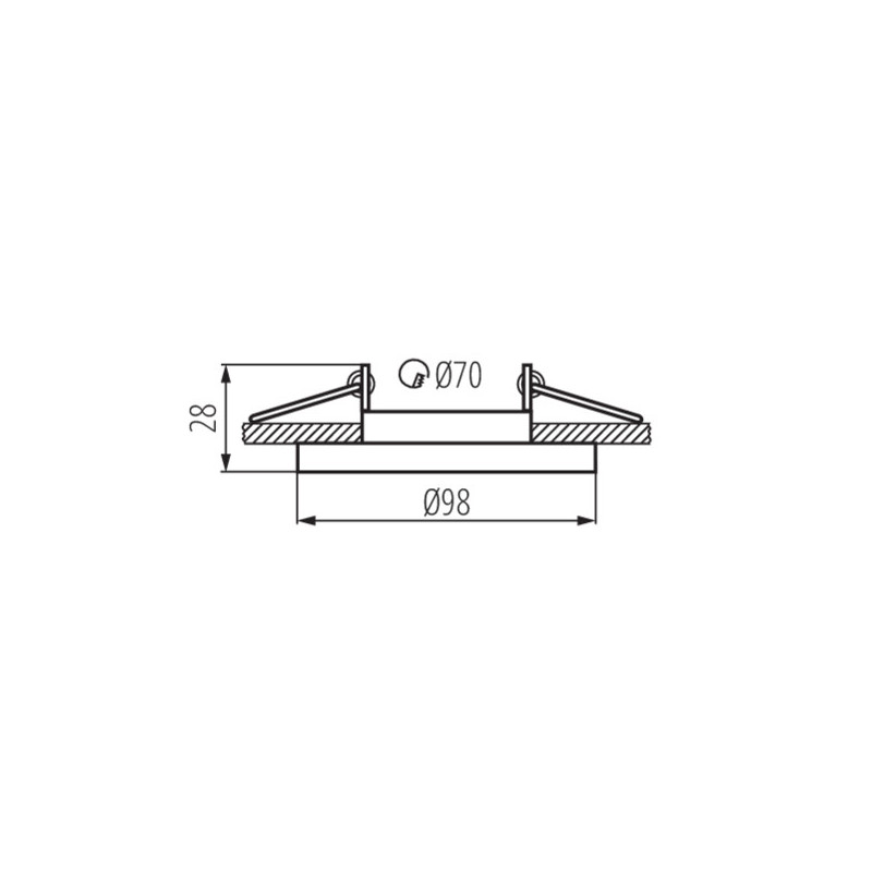 Support De Spot Encastrable Perçage 70mm Rond Chrome