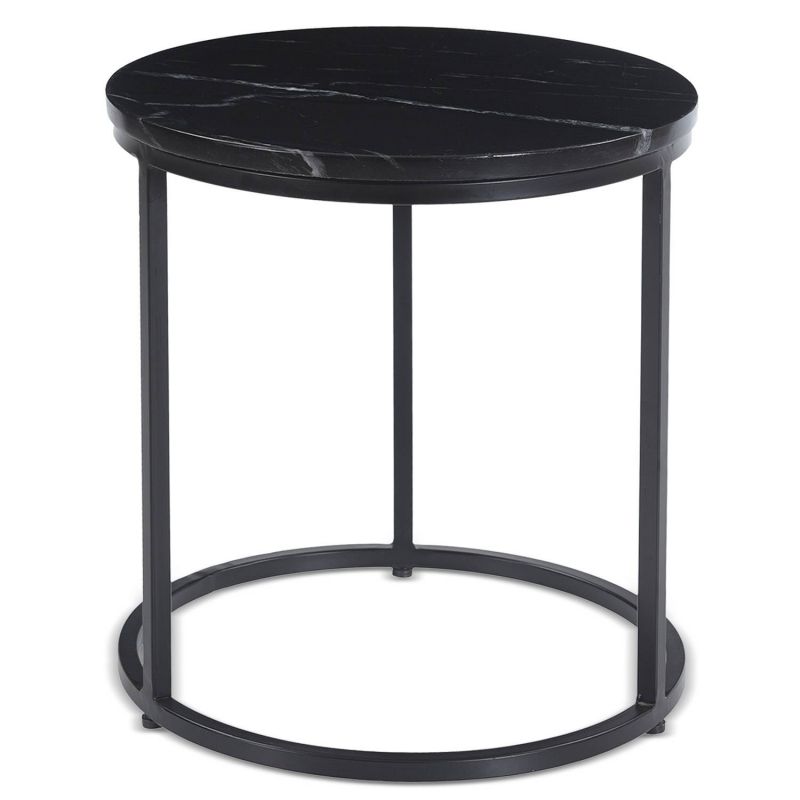 Paris Prix - Table D'appoint Effet Marbre "hano" 42cm Noir