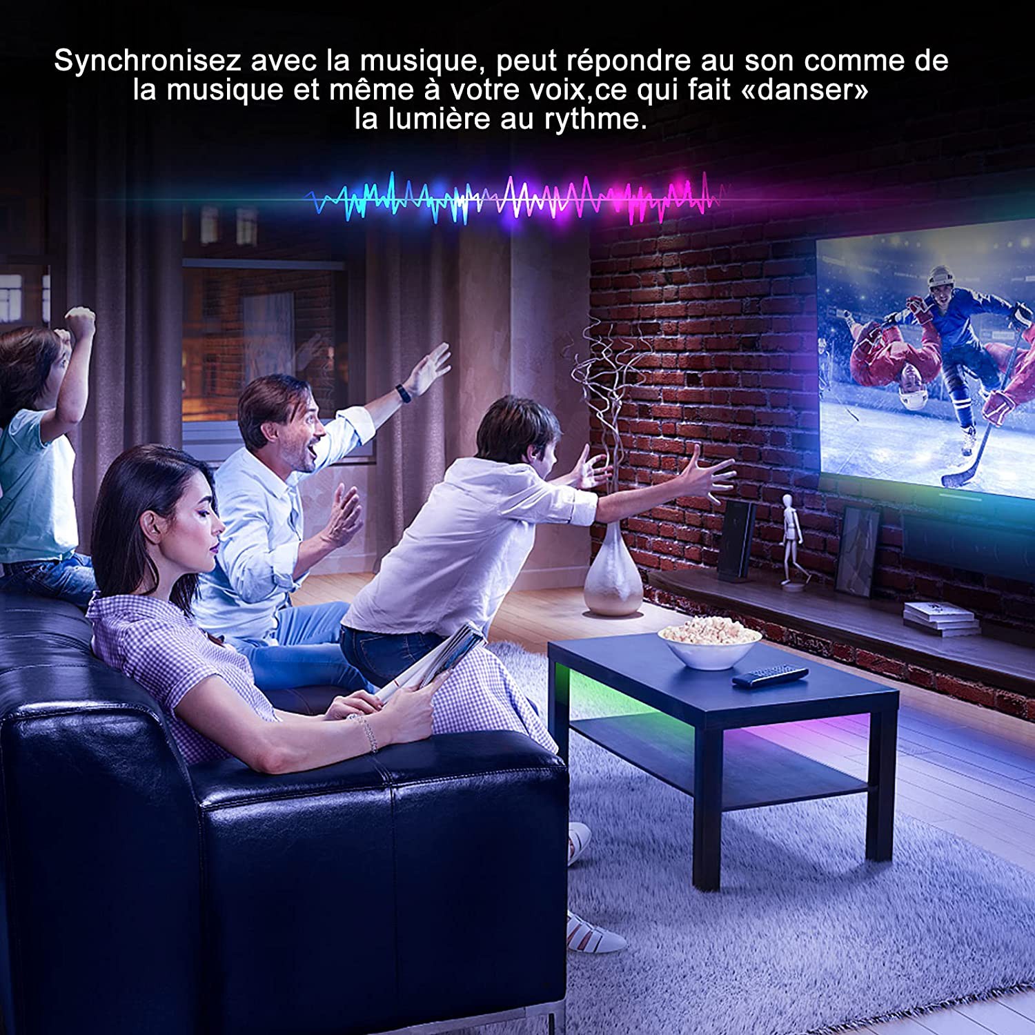 Ruban À Leds Rgb 3m50 Bluetooth - Télécommande Et Micro Intégré - Contrôle Smartphone