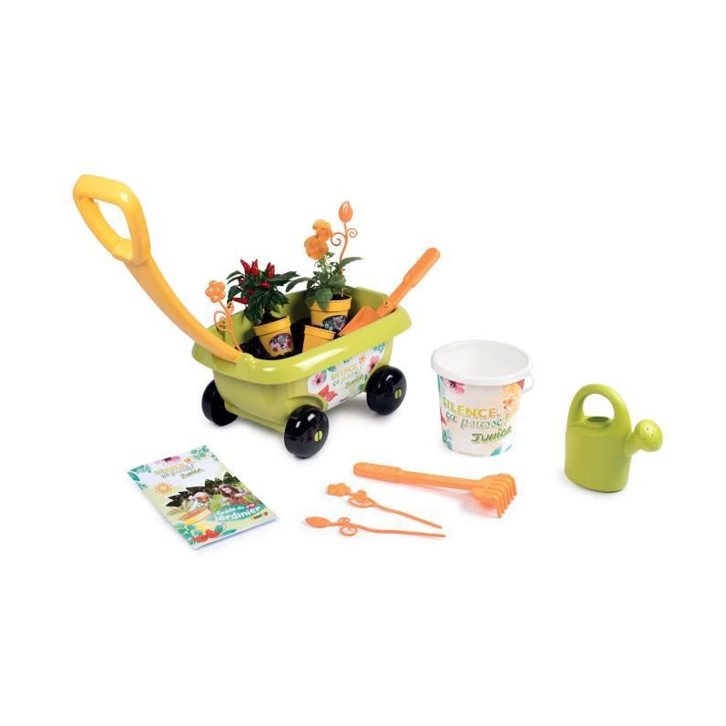 Smoby Silence Ça Pousse - Set De 3 Jardinières Avec Arrosoir, Outils Et Livret Explicatif - Jardinage Pour Enfants Dès 5 Ans - Jaune 870308