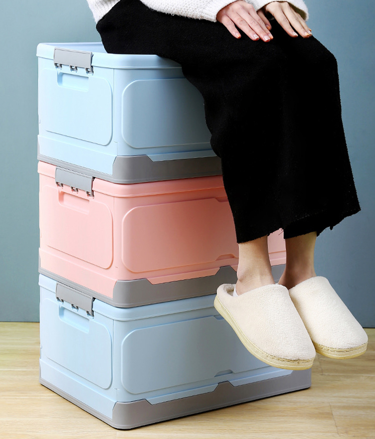 Foldable Storage Clip Boxes - Large - Pink