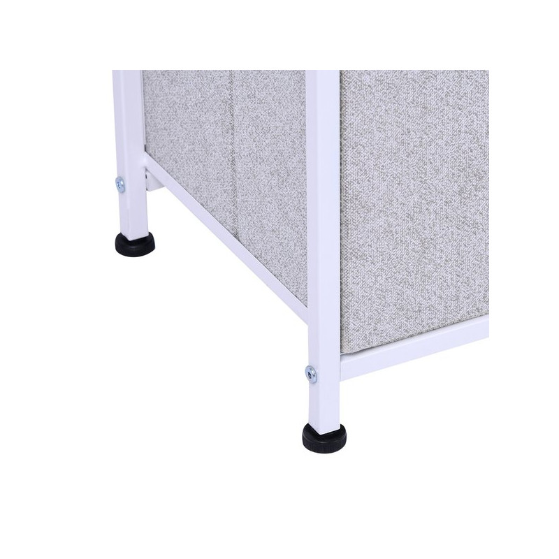 Commode 5 Tiroirs Ralph Bois Clair Et Gris