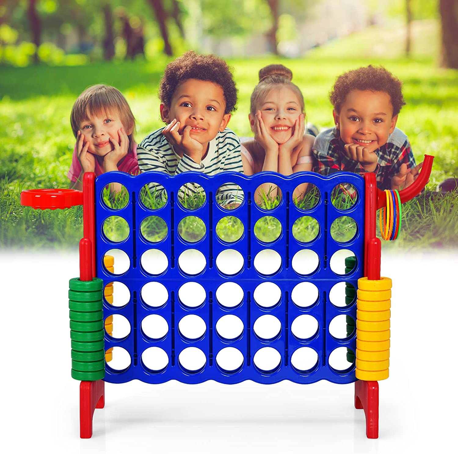 Jeux Puissance 4 Géant Pour Enfant, Jeu De Société 3 En 1 Avec Panier De Basket-ball