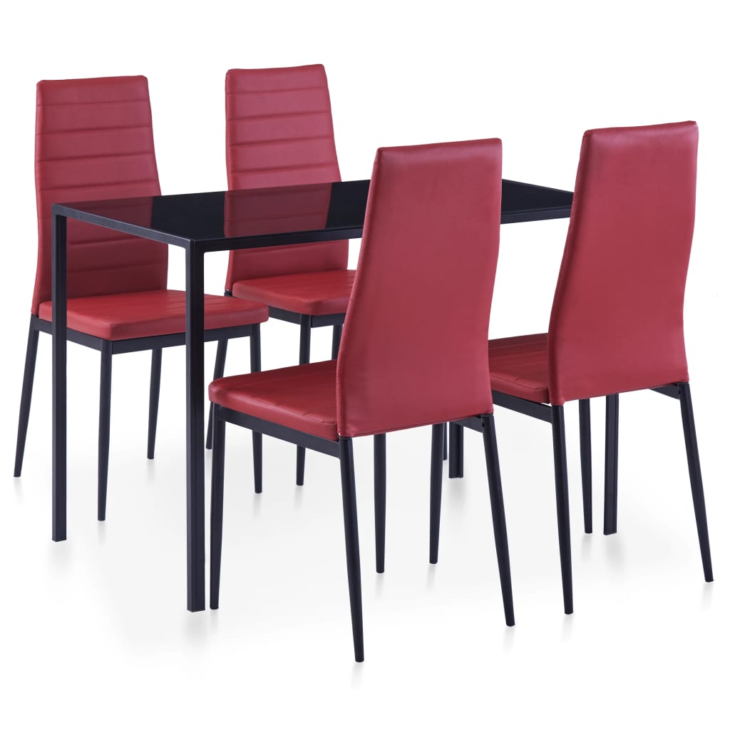 Mobilier De Salle À Manger 5 Pcs Rouge Bordeaux