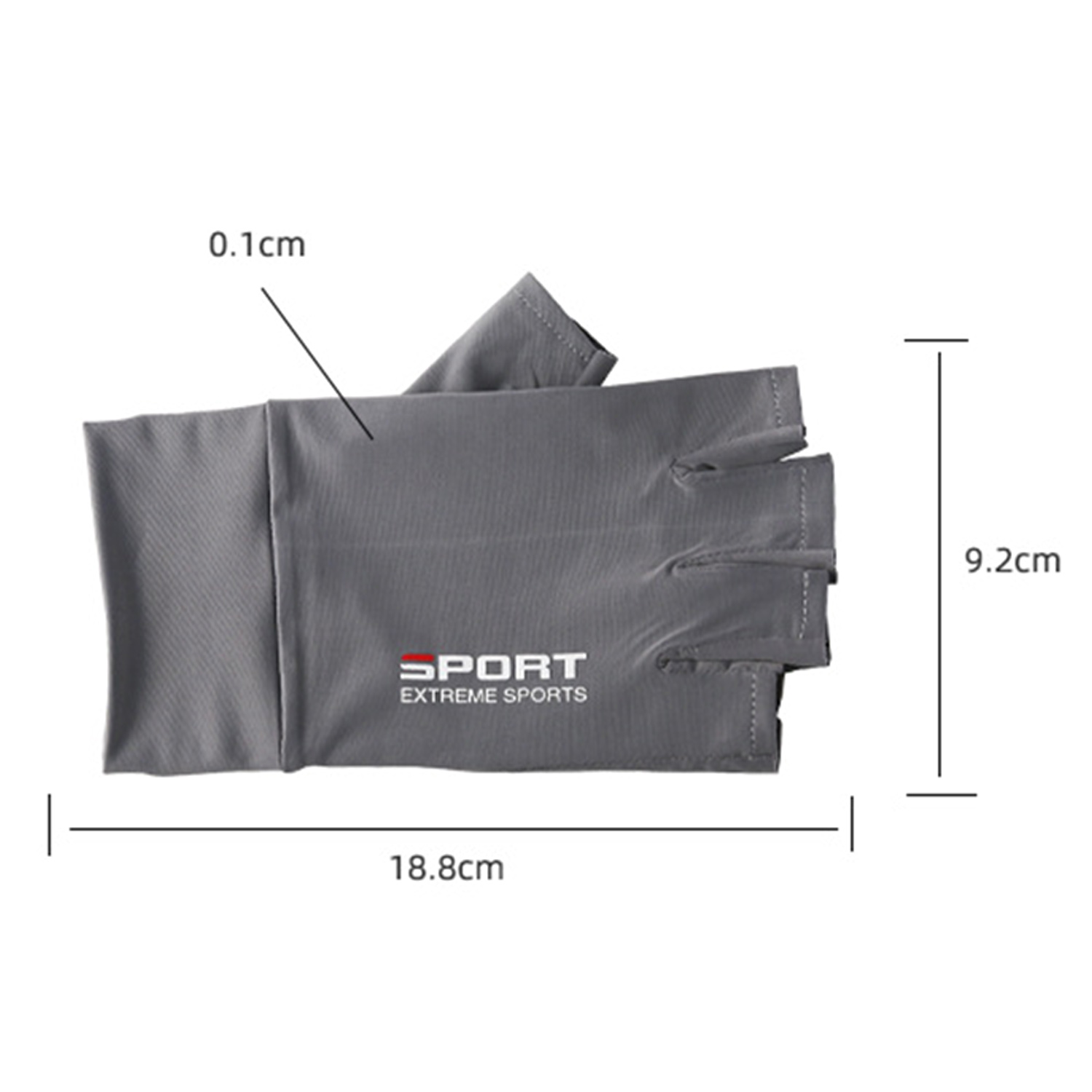 Gants De Protection Solaire Sans Doigts, Antidérapants, 1 Paire Grey