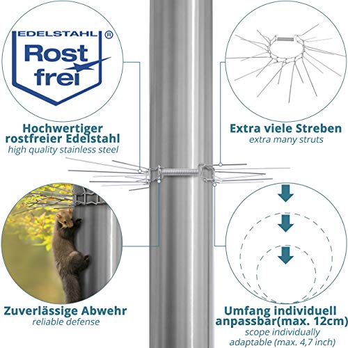 Ceinture Anti Martres 300CM, Dispositif Anti-martres, Bande Anti fouine, Protection Contre Les Martres, Anti-martres pour tuyaux de Descente,INOX Barrière Anti Chats Fouines pour Arbre Et Gouttière