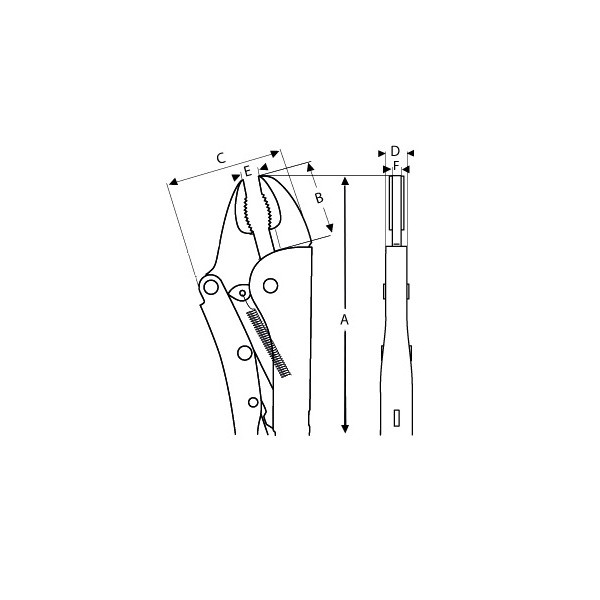 Pince-étau Universelle À Bec Coudé 140 Mm Chromée 2953-140 Bahco