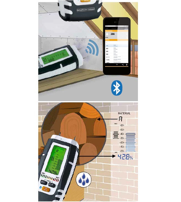 Hygromètre Professionnel Interface Bluetooth Dampmaster Compact Plus Laserliner