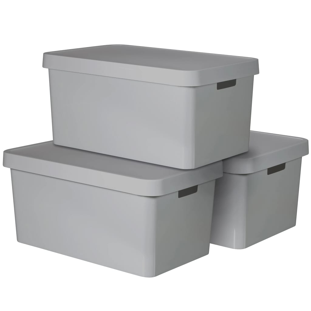 Curver Boîte De Rangement Infinity Avec Couvercle 3pcs 45l Gris 240659