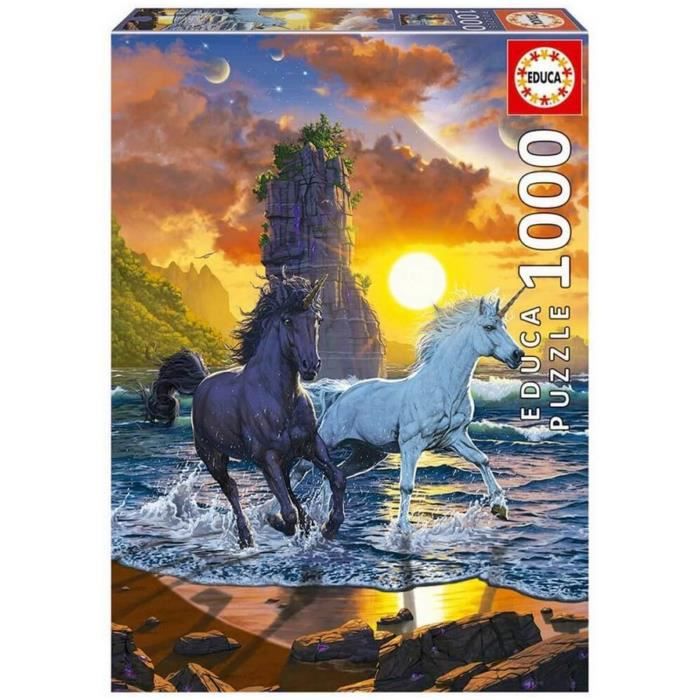 Educa - Puzzle - 1000 Des Licornes Sur La Plage, Vincent Hie