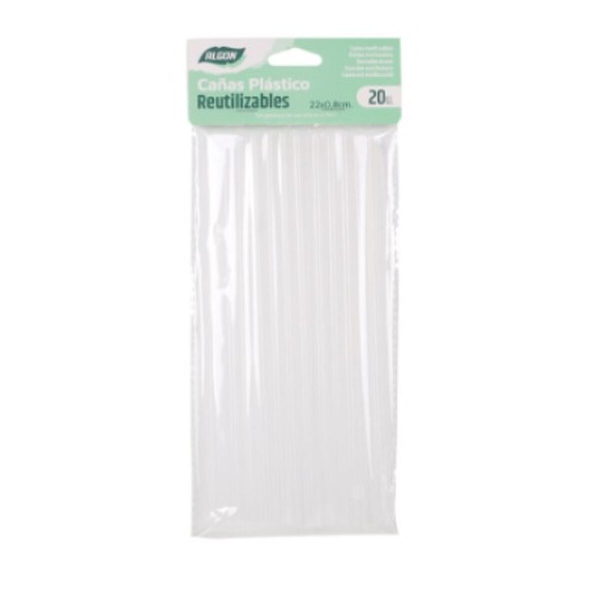 Pailles Réutilisables Algon Transparent Plastique 22 Cm 25 Unités