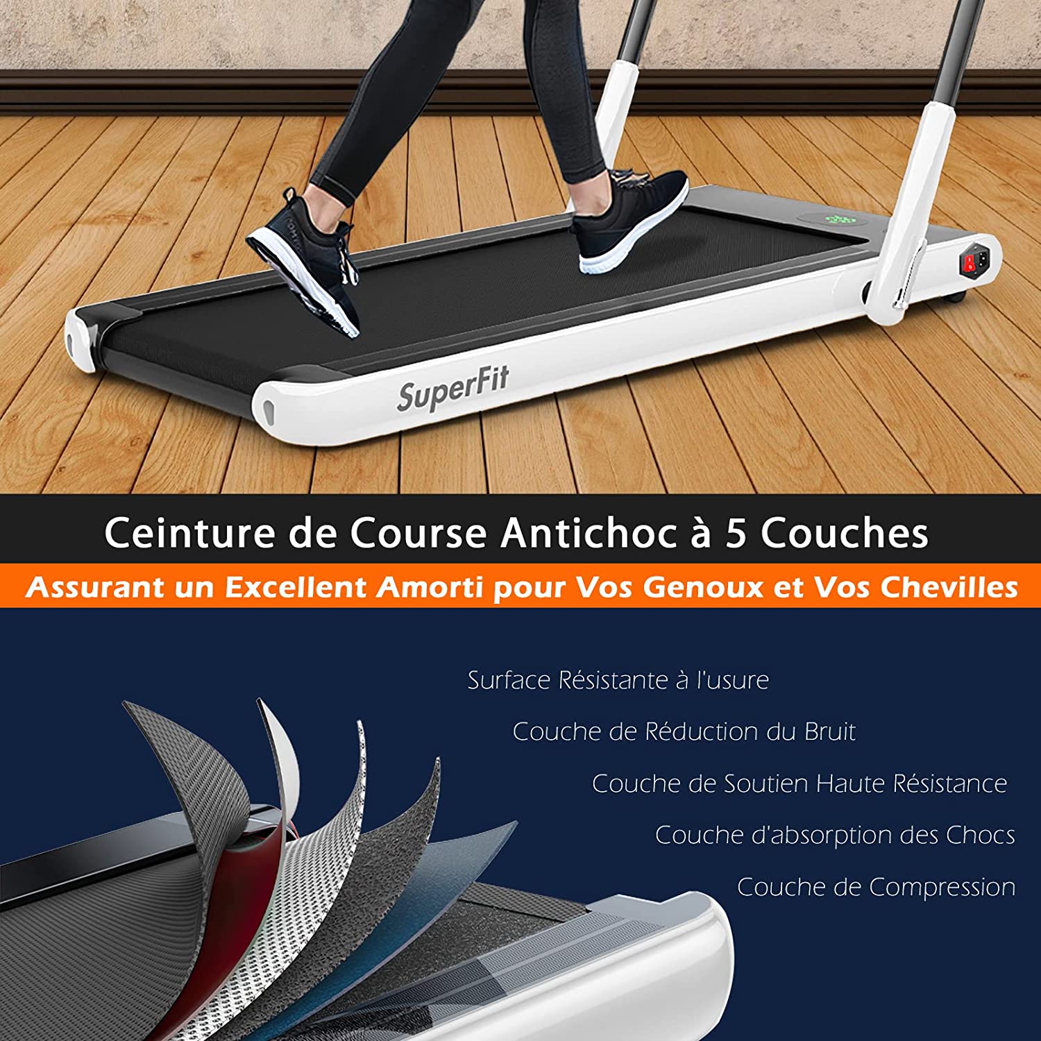 Tapis De Course Pliable 2 En 1/tapis Roulant Électrique Motorisé 1-12 Km/h Avec Application, Télécommande
