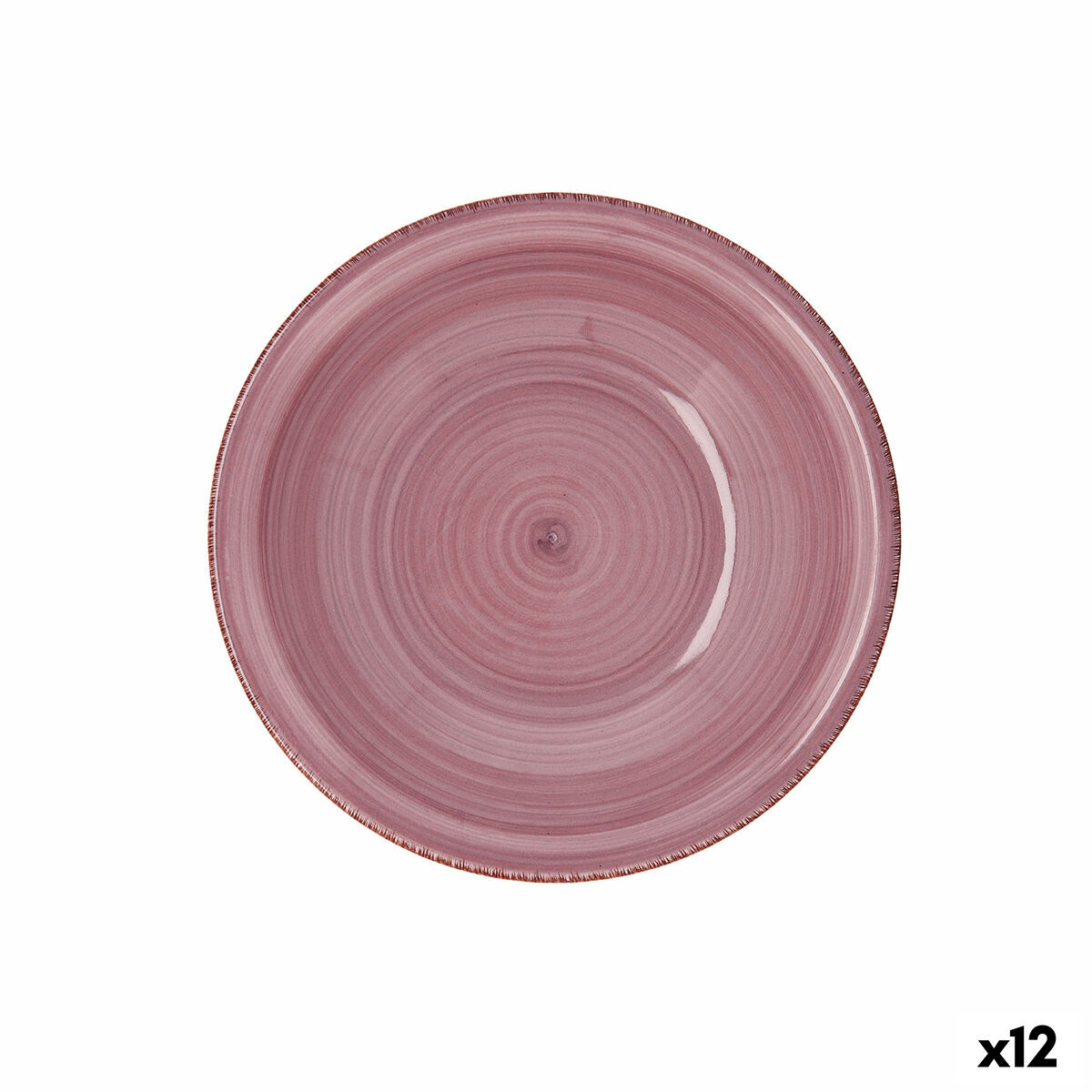 Assiette Creuse Quid Peoni Vita Céramique Rose (ø 21,5 Cm) (12 Unités)