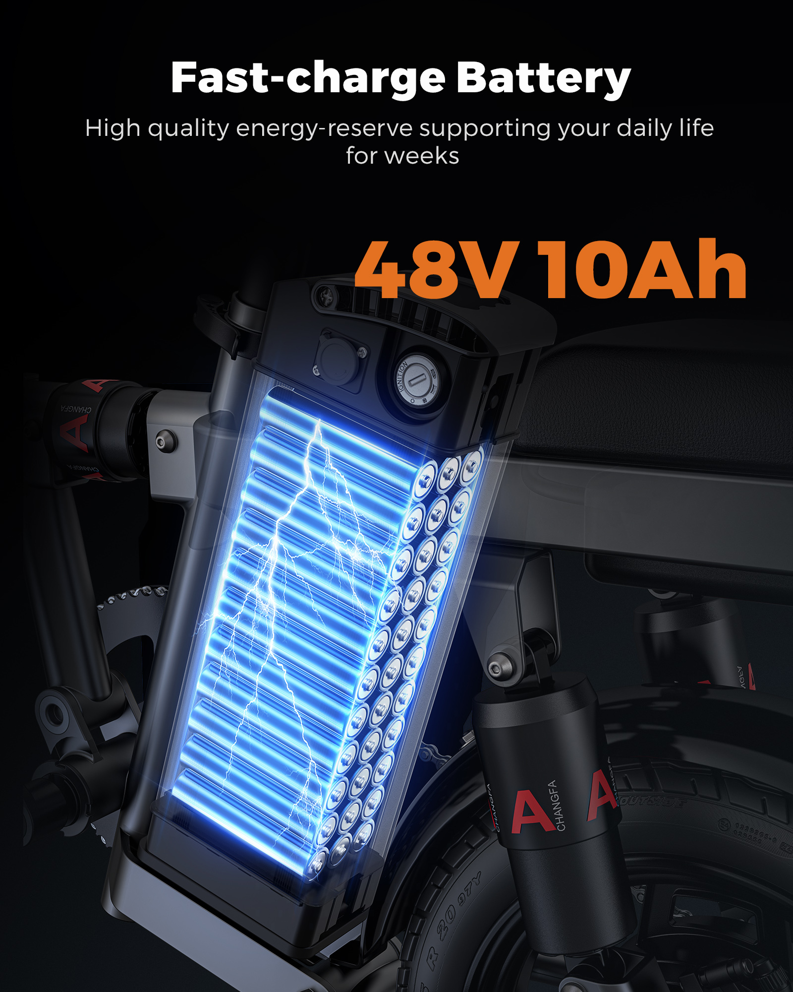 Vélo Électrique Pliable Engwe T14 14" 250w 48v 10ah - Orange