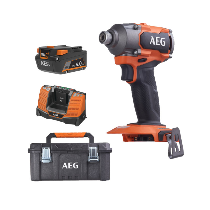 Pack Aeg 18v - Visseuse À Chocs Brushless 350 Nm - Batterie 4.0 Ah - Chargeur - Cais