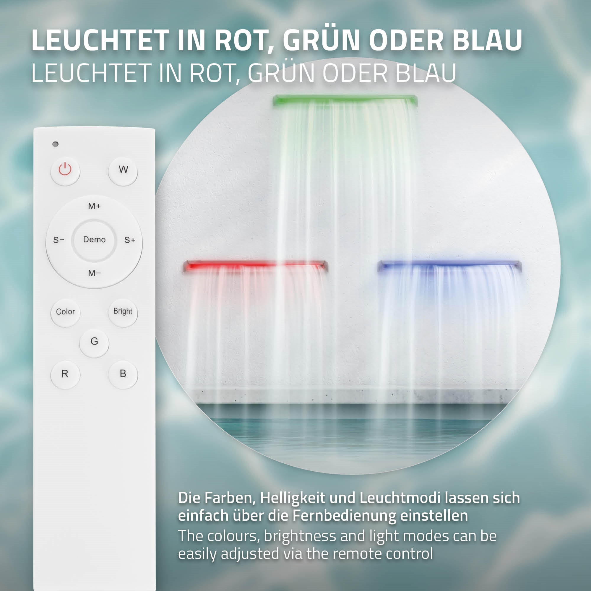 Lame D eau Pour Piscine Bassin Avec Led Rgb Cascade Douche Jet De 
