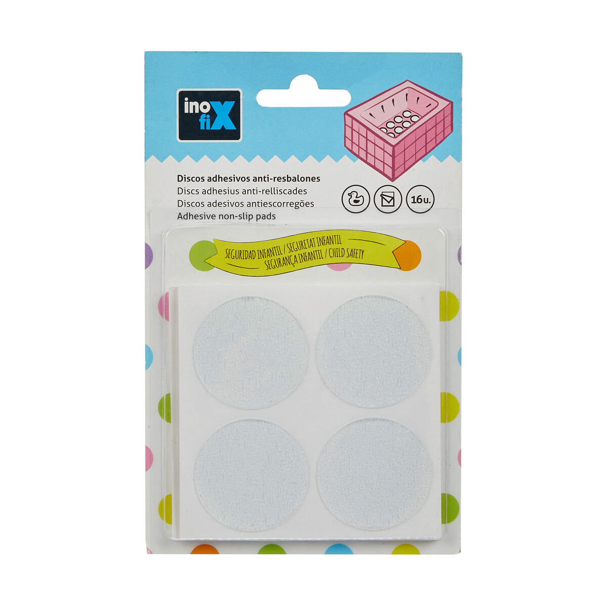 Adhésifs Inofix Disco Anti-dérapant Ø 38 Mm Transparent
