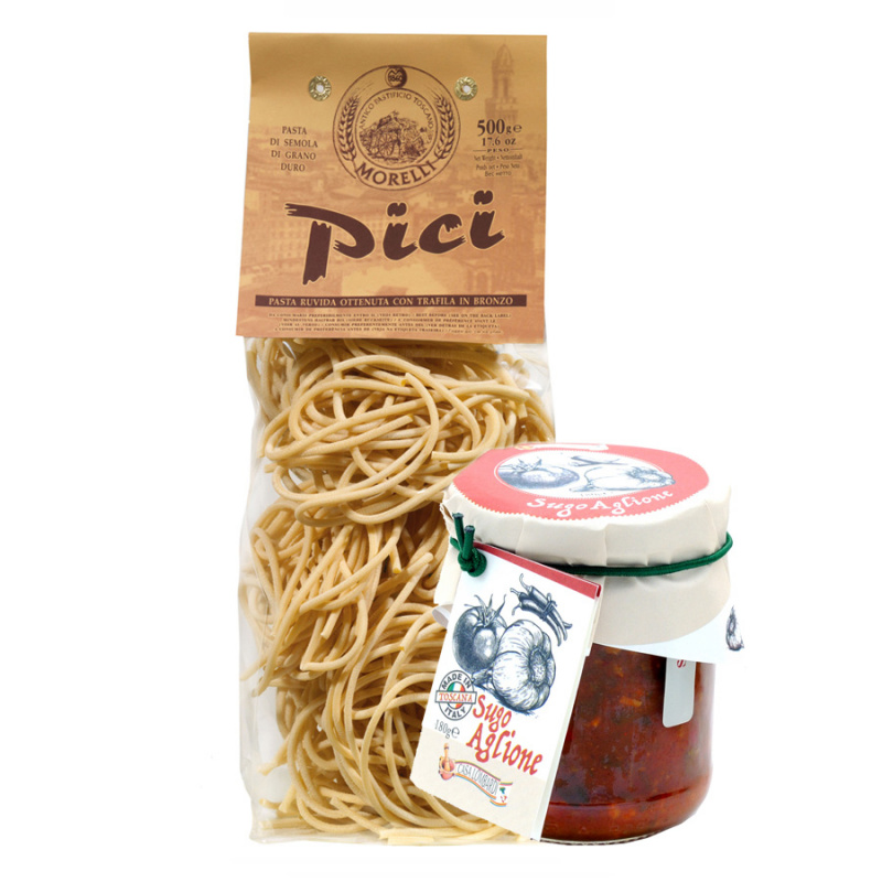 Set Pâtes Pici All'aglione - Pâtes Morelli 500 Gr Et Sauce Casa Lombardi 180 Gr OLICO SELECTIONS