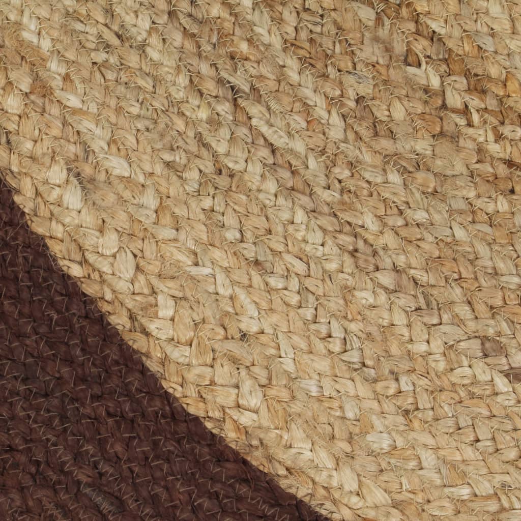 Vidaxl Tapis Fait À La Main Jute Avec Bord Marron 90 Cm