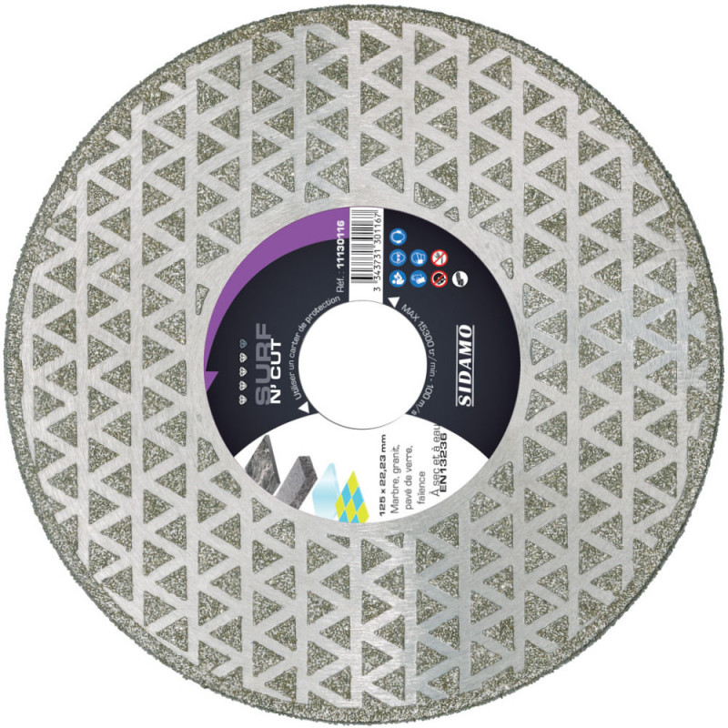 Disque Diamant Surf N' Cut D. 125 X 22,23 X H 3 Sidamo