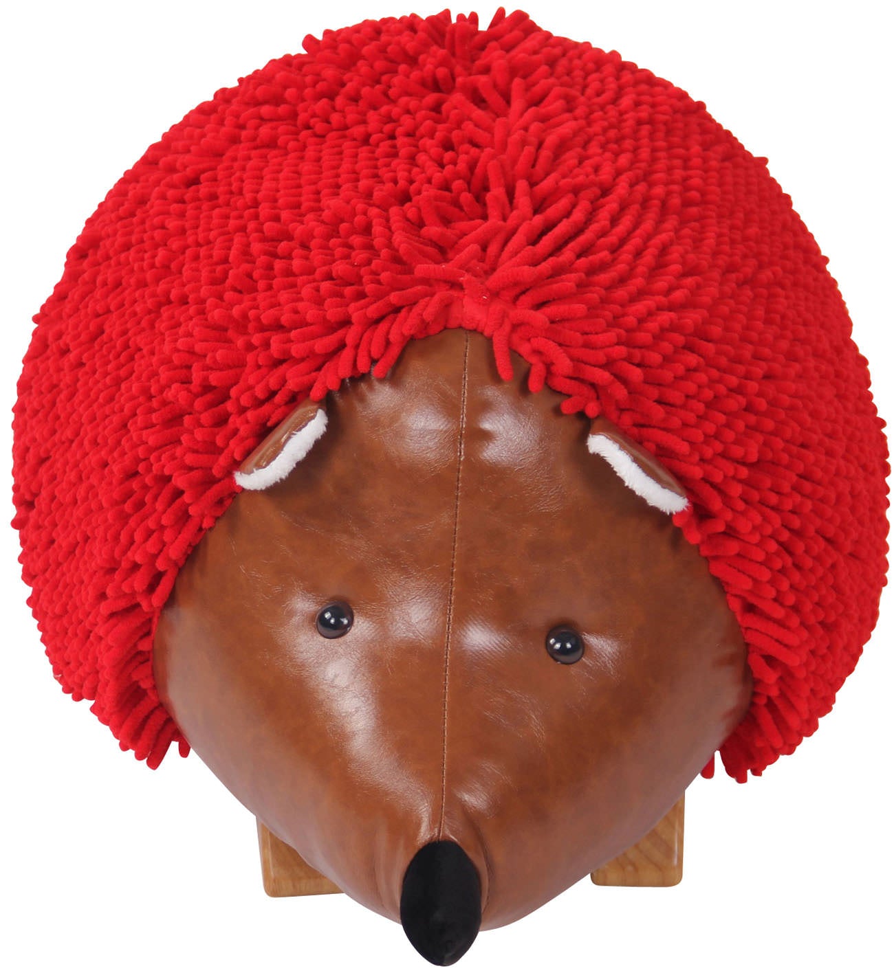 Tabouret En Peluche Hérisson Rouge Pour Enfant Repose-pieds Bois Et ...
