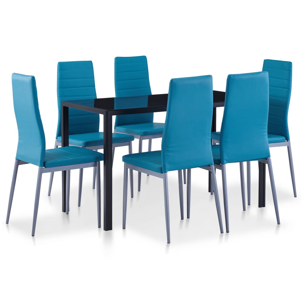 Ensemble À Dîner 7 Pcs Bleu