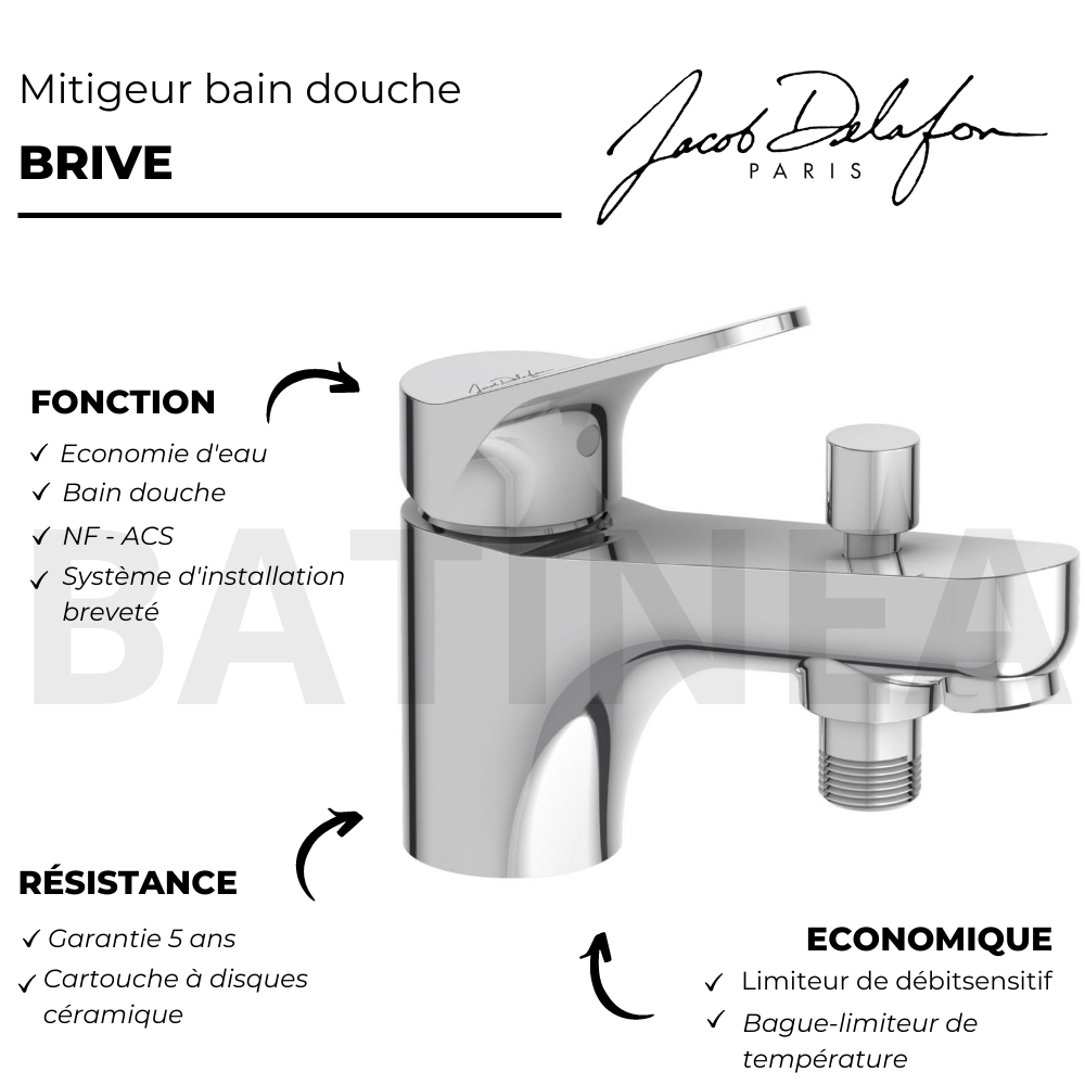 Mitigeur Bain Douche Jacob Delafon Brive à Prix Carrefour