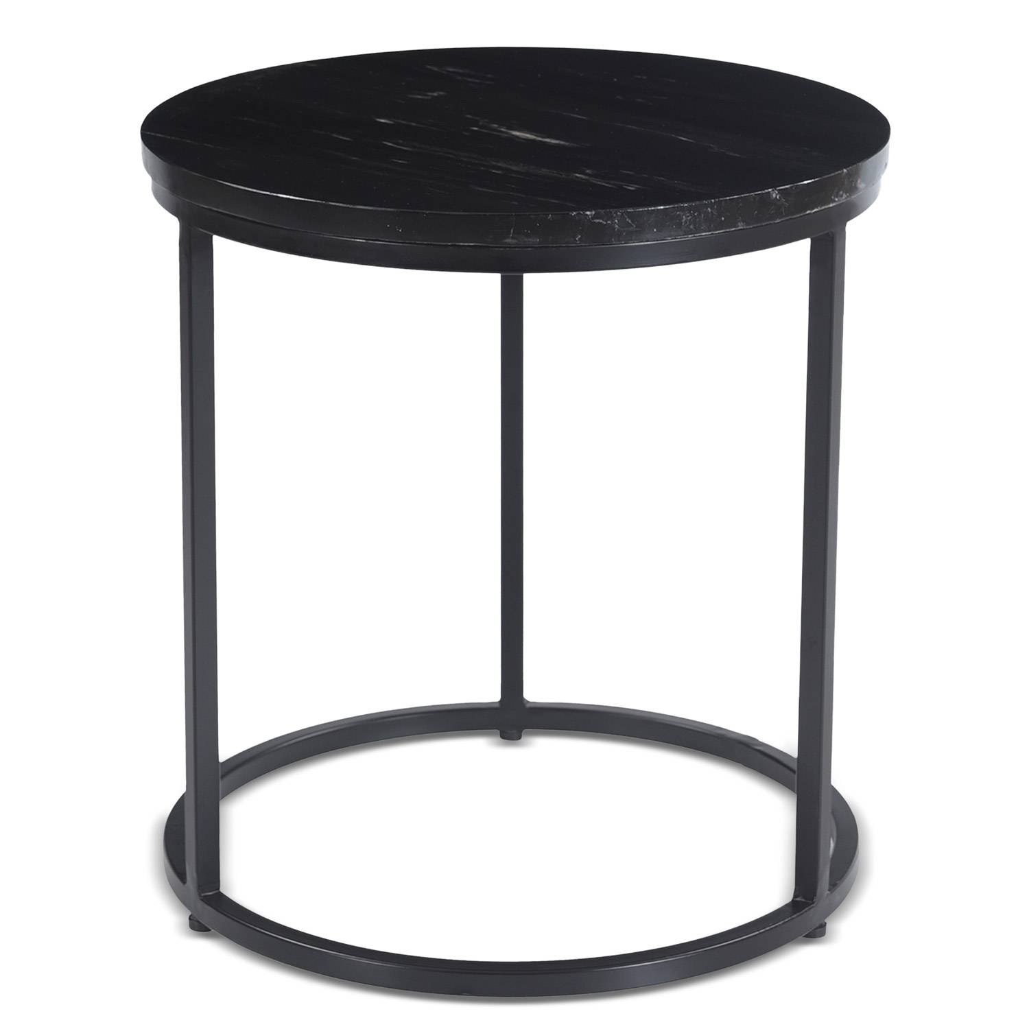 Paris Prix - Table D'appoint Effet Marbre "hano" 42cm Noir