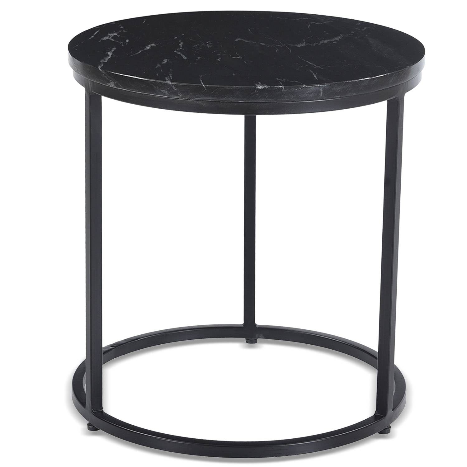 Paris Prix - Table D'appoint Effet Marbre "hano" 42cm Noir