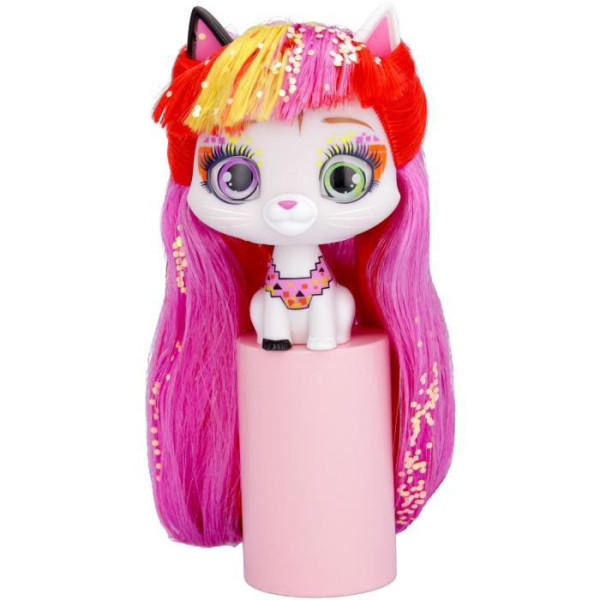Poupée Chat N°3 - Création Française - Tête Biscuit Porcelaine, Yeux Verre Marron - 29cm
