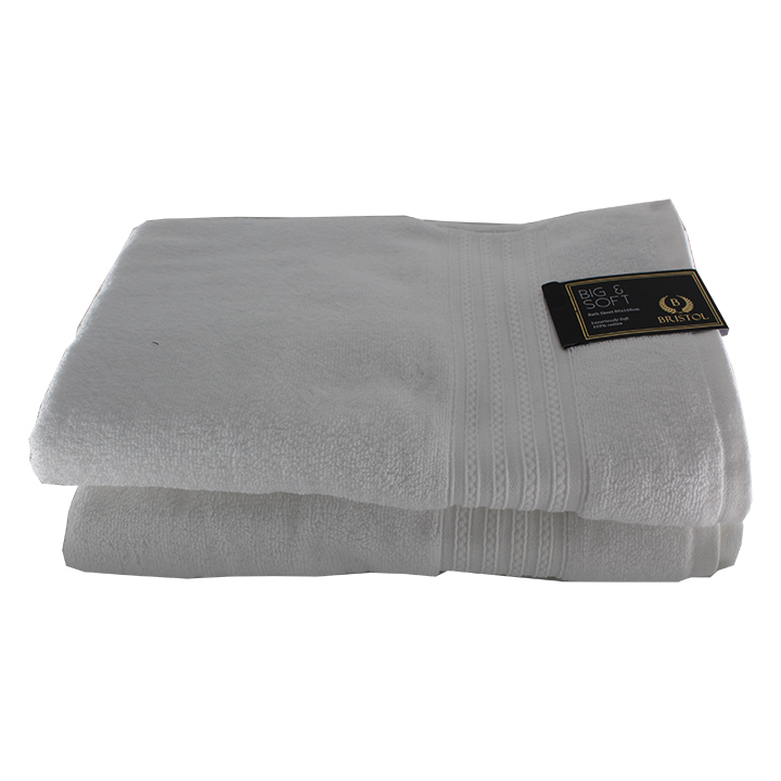 Big and Soft Luxury 600gsm 100% Cotton Towel – Bath Sheet – Pack of 2 - White