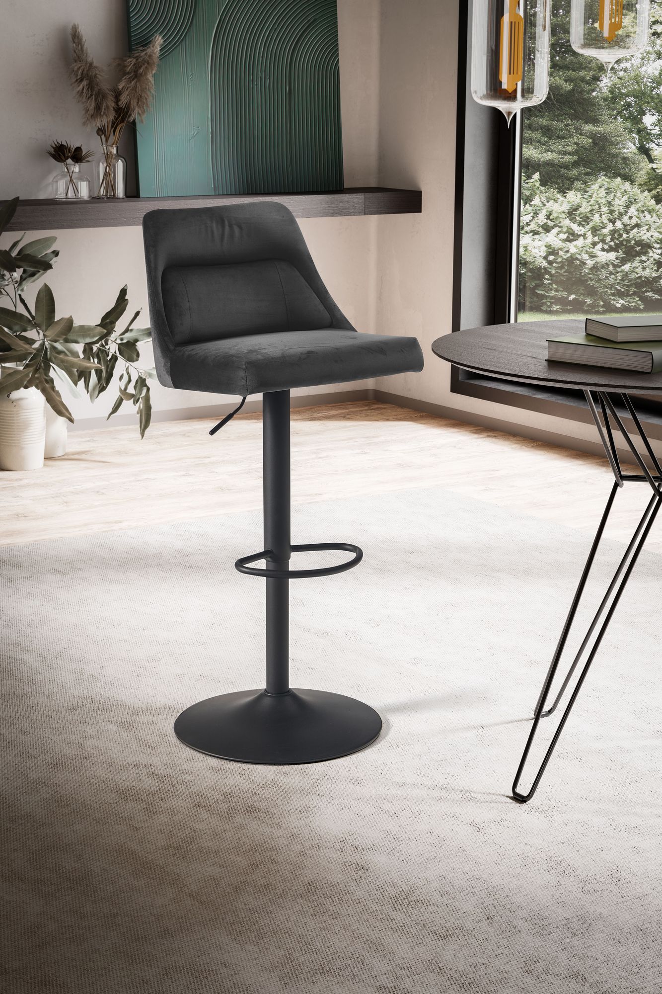 Finebuy Tabouret De Bar Moderne Velours Chaise Fauteuil De Comptoir Moderne