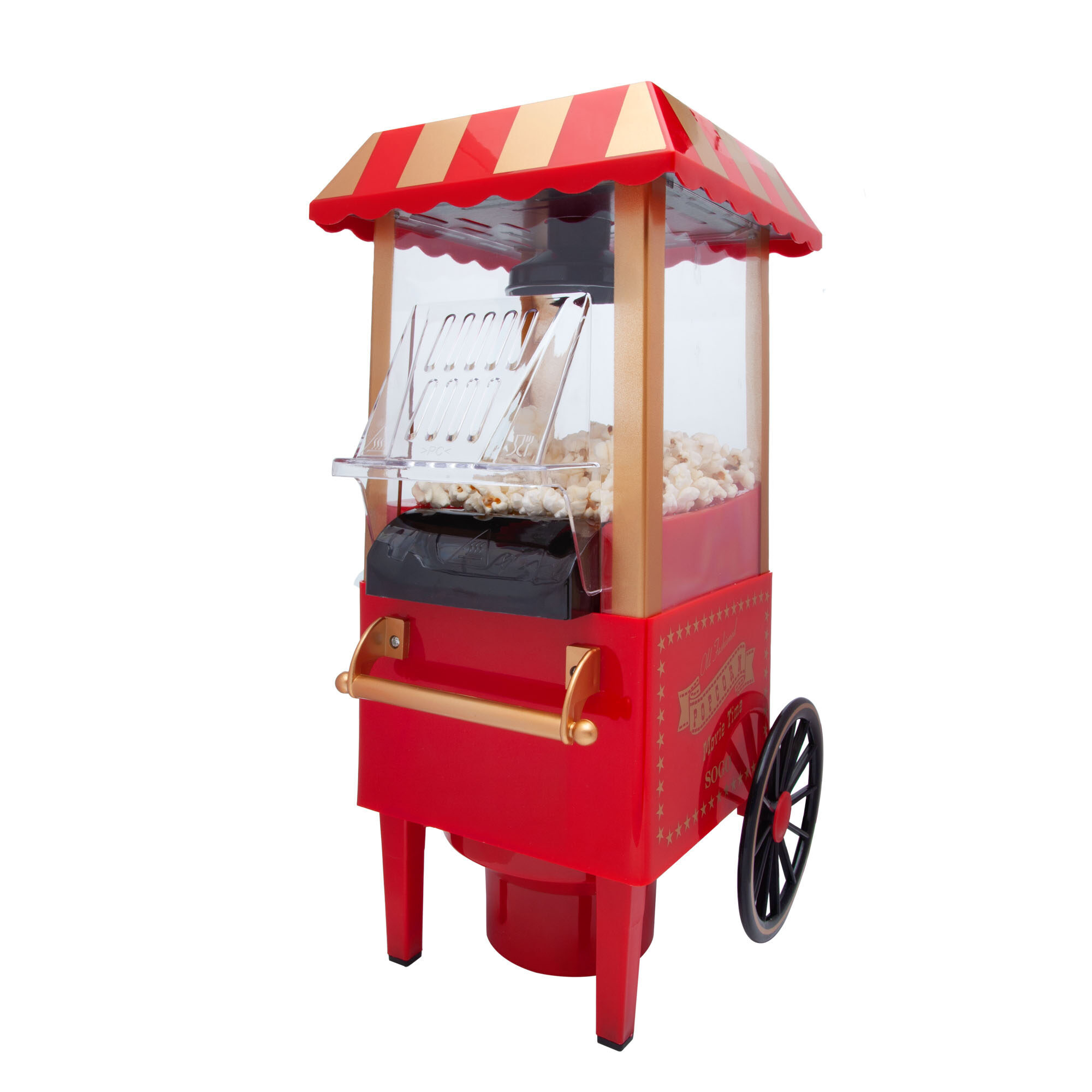 SOGO Macchina per Popcorn Vintage – 1200W, Stile Retrò, Senza Olio, Facile da Usare, Popcorn in 3 Minuti