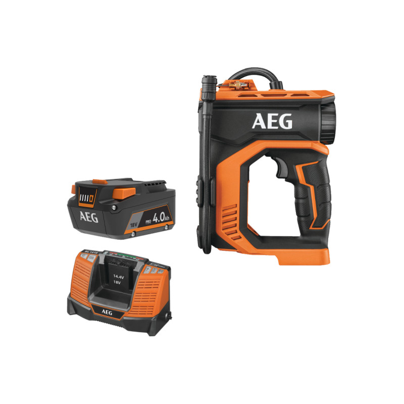 Pack Aeg 18v - Mini Compresseur Brushless - Batterie 4.0 Ah - Chargeur