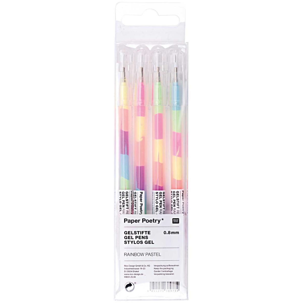 Stylo Gel Arc-en-ciel Pastel - 4 Pcs