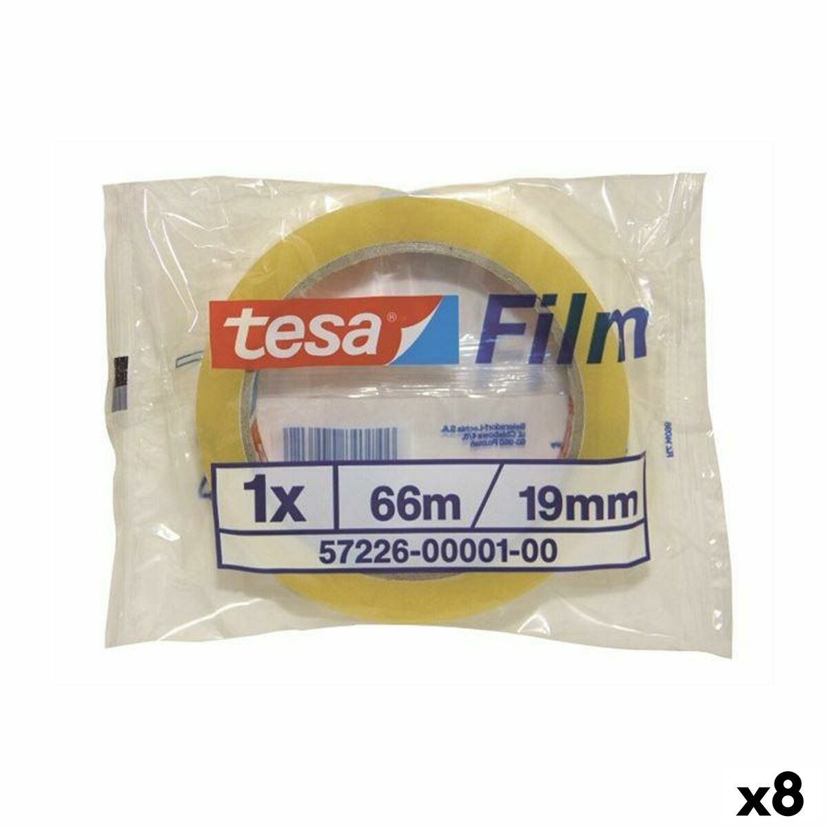 Ruban Adhésif Tesa 66 M 19 Mm Transparent (8 Unités)
