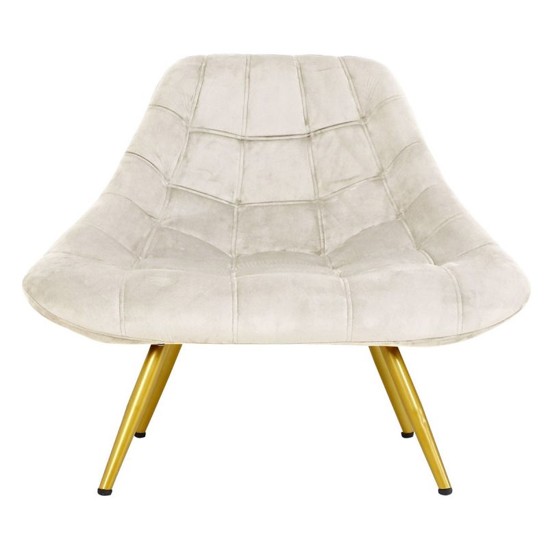 Paris Prix - Fauteuil Design En Velours "orios" 102cm Beige