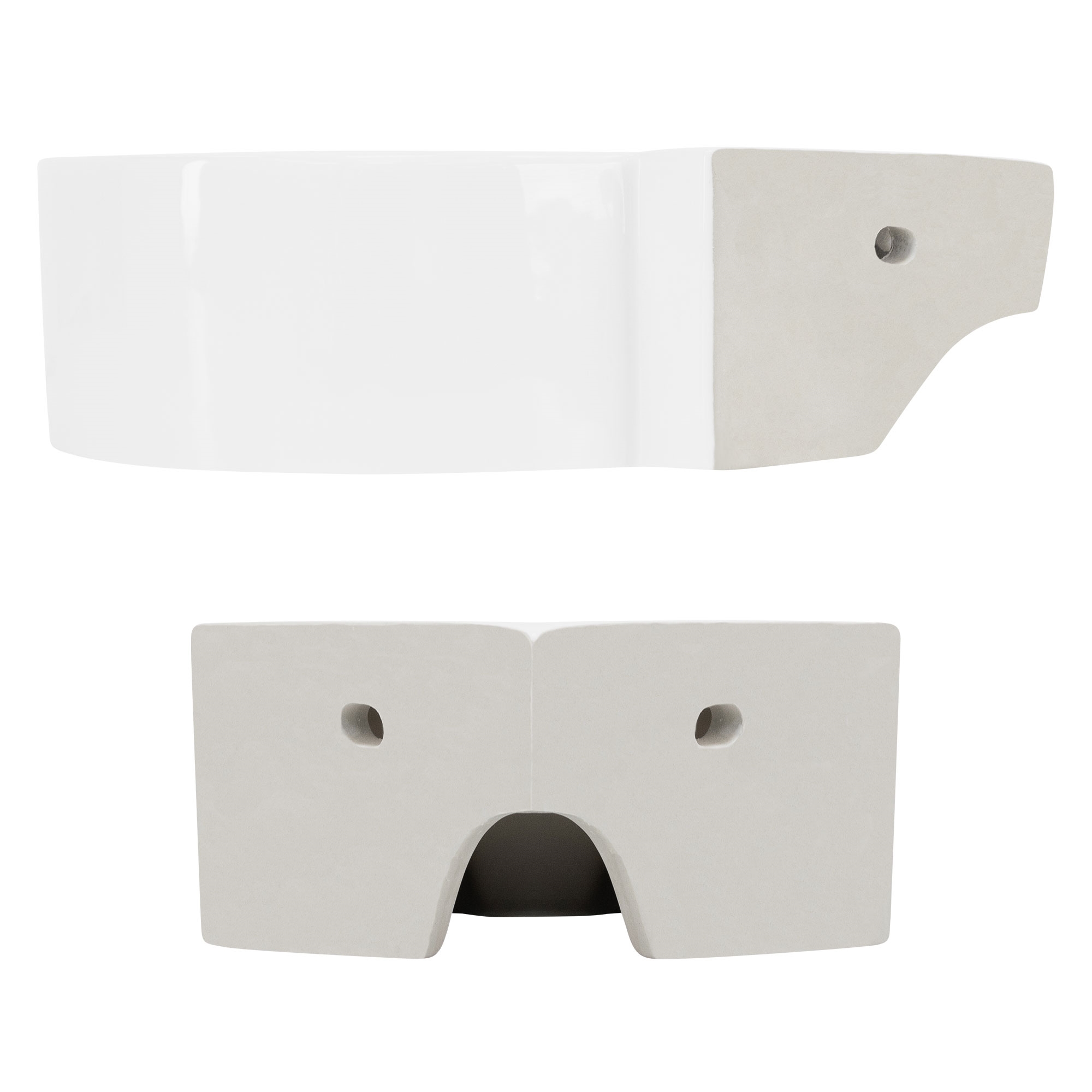 Lavabo à Poser Céramique Blanc ECD-Germany 590x390mm – Neuf Avec Bonde Chrome